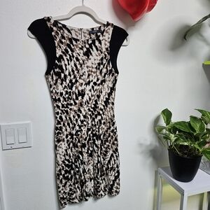 Tart Black and Brown Abstract Mini Dress